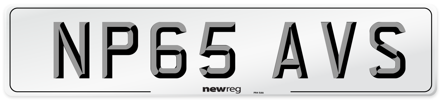 NP65 AVS Number Plate from New Reg